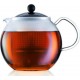 Bodum théiere a piston avec anse, couvercle et filtre assam 1,5 l noir et transparent BOD0727015118734