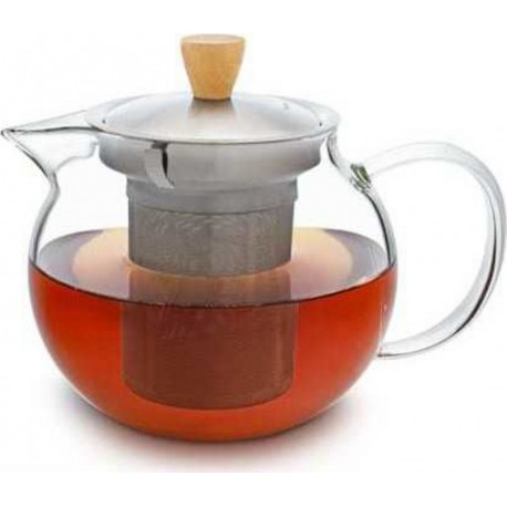Klarstein glaswerk sencha - théière en verre borosilicaté 0,65 l - passoir en inox - couvercle GLW2-Sencha0,65