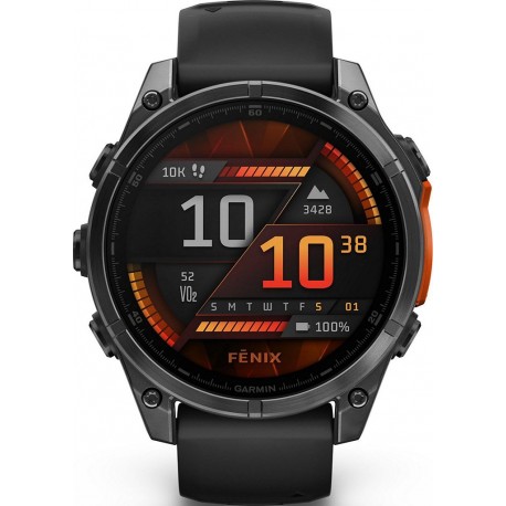 Garmin Montre sport Fenix 8 47mm silver avec bracelet gris