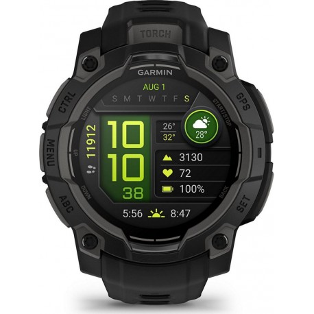 Garmin Montre sport Instinct3 Amoled 45mm Noir Bracelet noir