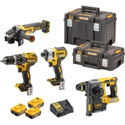 Dewalt Kit perceuse-visseuse à percussion sans fil 18V / 5Ah DCD 796, DCF 887, DCH 273, DCG 405, DCB 184