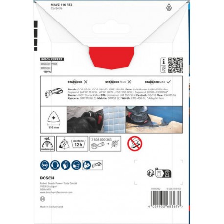 Bosch EXPERT MAVZ 116 RT2 Plateau de ponçage, 116 mm
