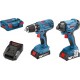 Bosch Bleu 06019G5101 GSR 18V-21 Perceuse + GDR 18V-160 Visseuse à chocs 18V dans L-BOXX