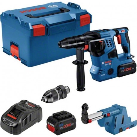 Bosch Bleu 0611921003 GBH 18V-28 CF Marteau combiné avec aspiration 18V 8.0Ah ProCore en L-Boxx 238 611921003