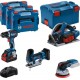 Bosch Bleu 0615990N36 Combiset 18V 4 machines 1x 4.0Ah 2x 5.5 Ah et chargeur en L-BOXX