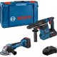 Bosch Bleu 0615990N33 Comboset - GWS 18V-10 P Grinder + GBH 18V-26 Drill Hammer 5.5Ah ProCore en XL-Boxx