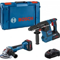 Bosch Bleu 0615990N33 Comboset - GWS 18V-10 P Grinder + GBH 18V-26 Drill Hammer 5.5Ah ProCore en XL-Boxx