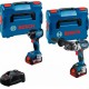 Bosch Bleu 0615990N2V Marteau perforateur sans fil GSB 18V-110 + Visseuse à chocs GDR 18V-210 C 18 Volt 5.0 AH Li-Ion en L-BOXX