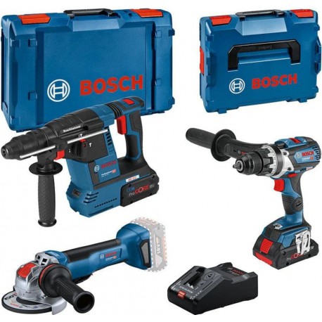 Bosch Bleu 0615990N2X Combiset 18V 3 machines 1x4.0Ah + 1x8.0Ah et chargeur GAL 18V-160 L en XL-BOXX