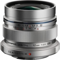 Olympus Objectif pour Hybride 12mm f/2 silver M.Zuiko