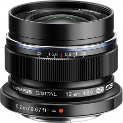 Olympus Objectif pour Hybride 12mm f/2 noir M.Zuiko