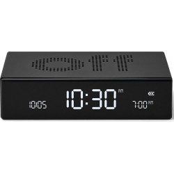 Lexon Réveil Flip Premium Rechargeable Aluminium Noir