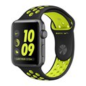 Apple Watch Nike+ Série 2 boîtier en aluminium gris sidéral de 42mm avec Bracelet Sport Nike Noir/Volt MP0A2